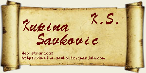 Kupina Savković vizit kartica